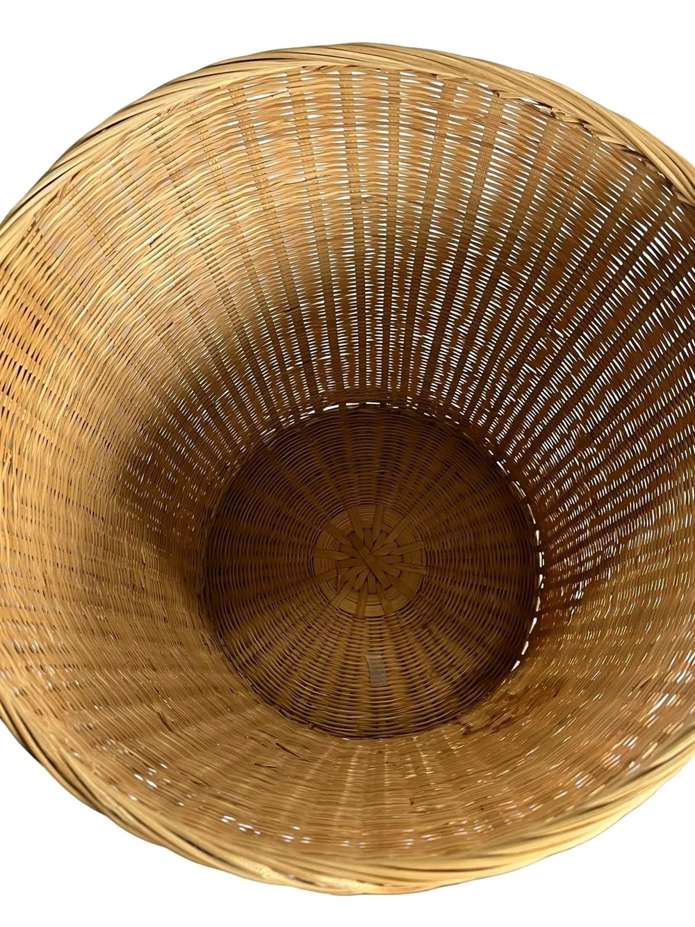 Boho Woven Bamboo Wastebasket Trash Can Basket 2 Pack Republic of China Vintage